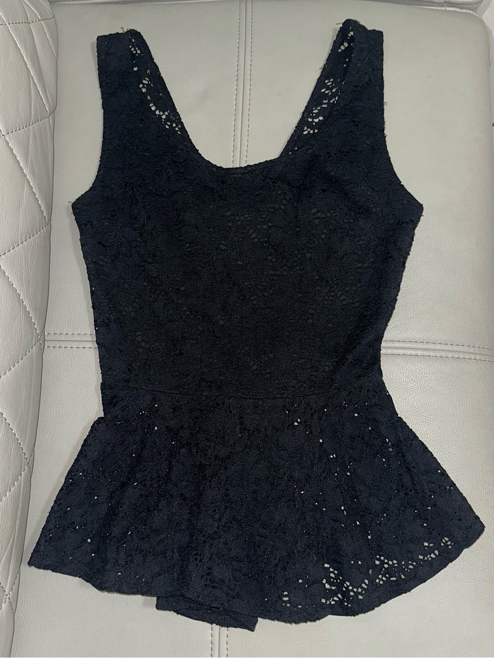 San Joy Black Lace Peplum Camisole